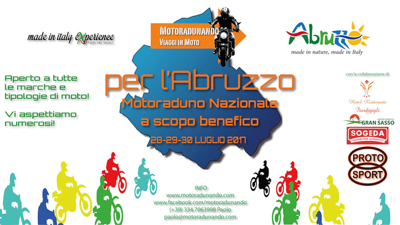 MOTORADUNANDO PER L'ABRUZZO, motoraduno nazionale a scopo benefico | MOTORADUNANDO, viaggi in moto by Made in Italy tour operator